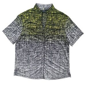 Jamie Sadock Women M Black Lime Green Cross Hatch Short Sleeve Active Golf Shirt